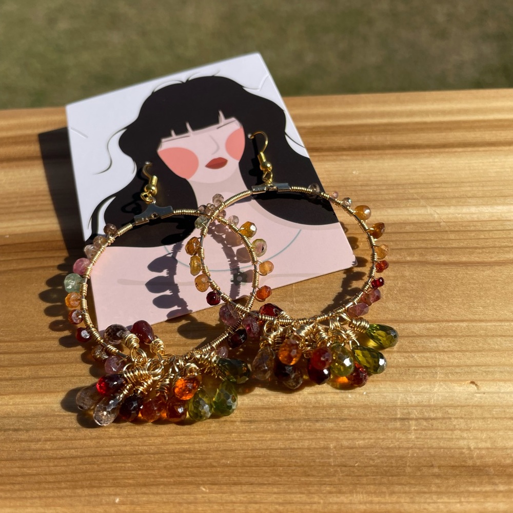 🥳Host pick 🥳: Tundra- sapphire hoop earrings - Picture 16 of 16
